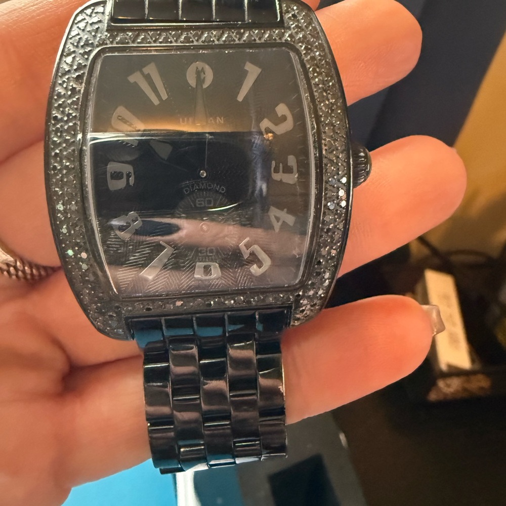 Black Michele Watch Urban Noir with 1 ct. Diamond